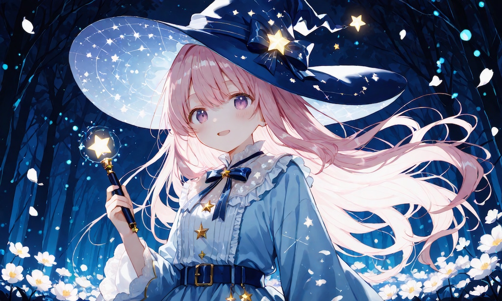 天桜の魔女、夜に輝く