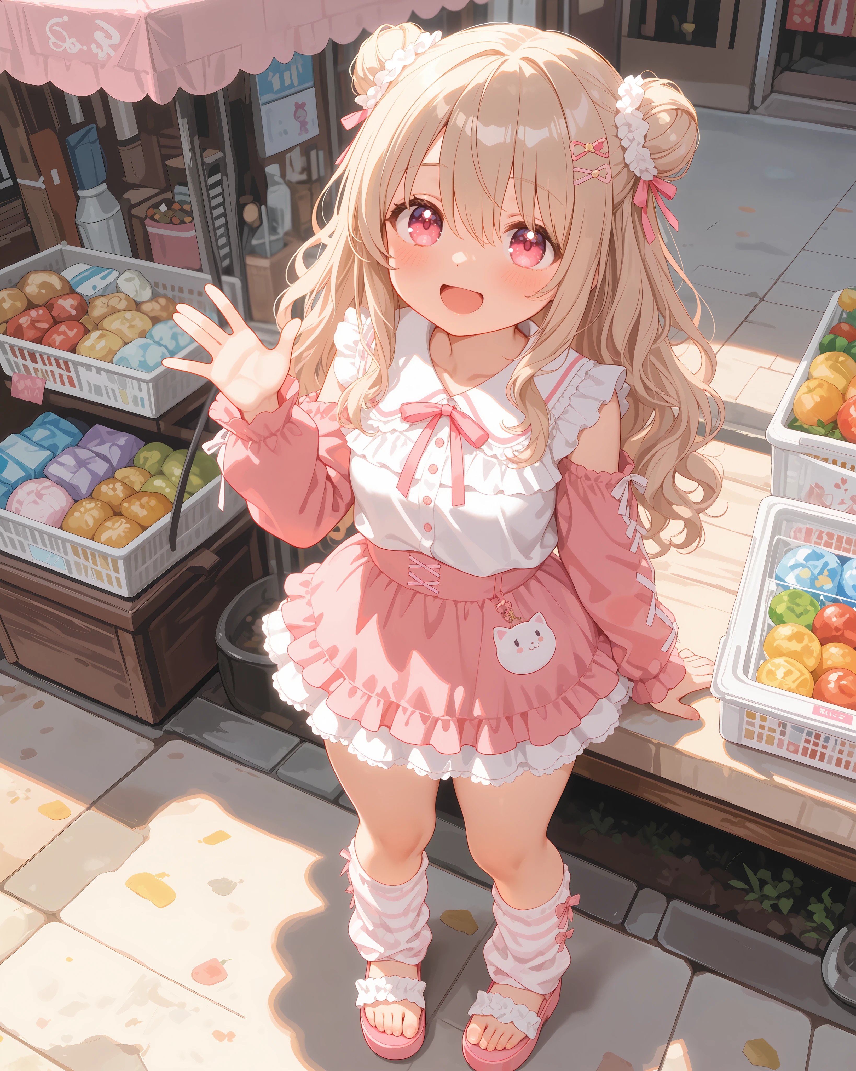ホワイトピンクなガーリーコーデのさとみん