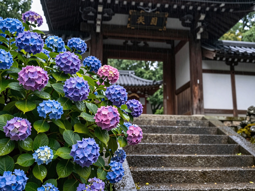 紫陽花寺（実在の場所ではありません）