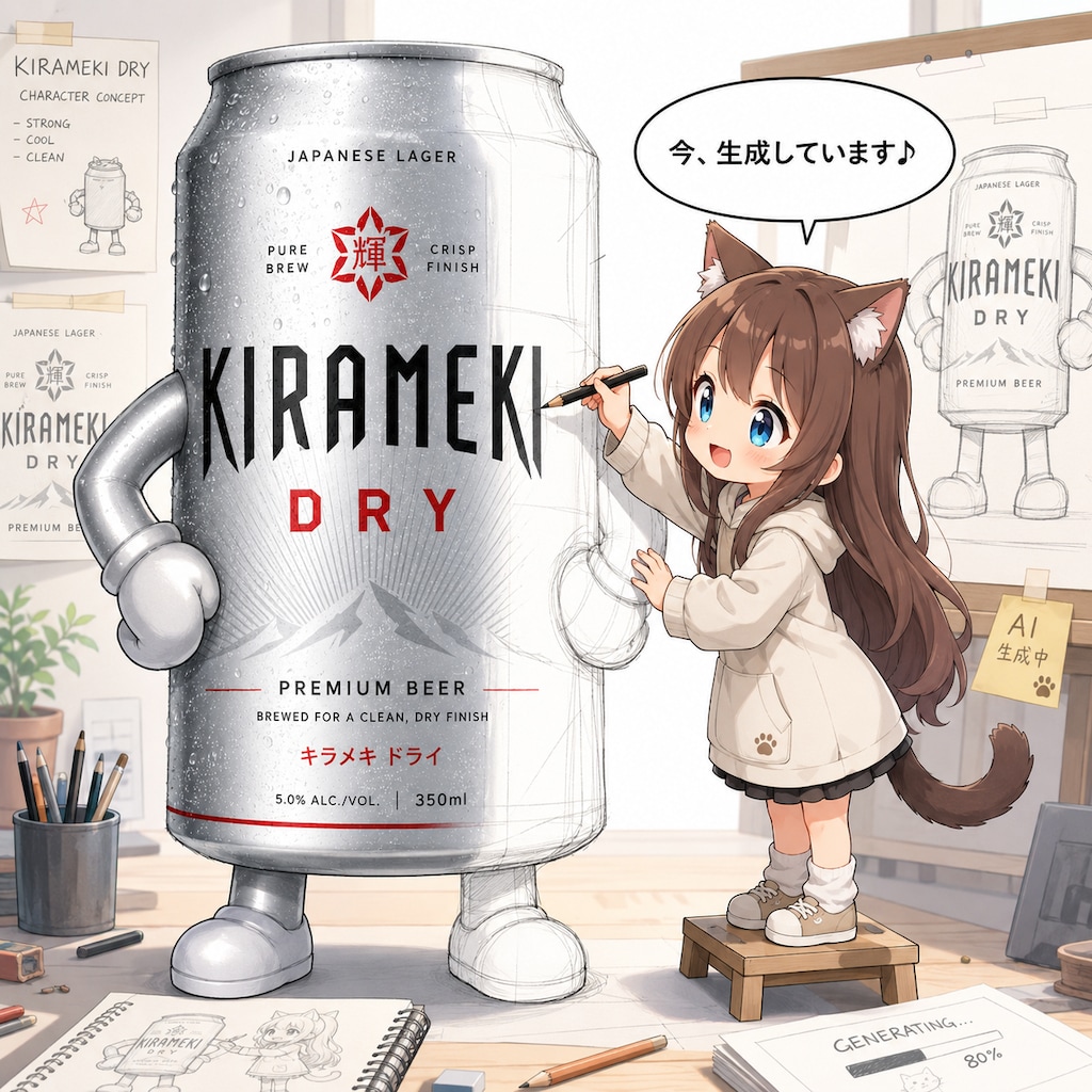イラスト生成中の小さな女の子
