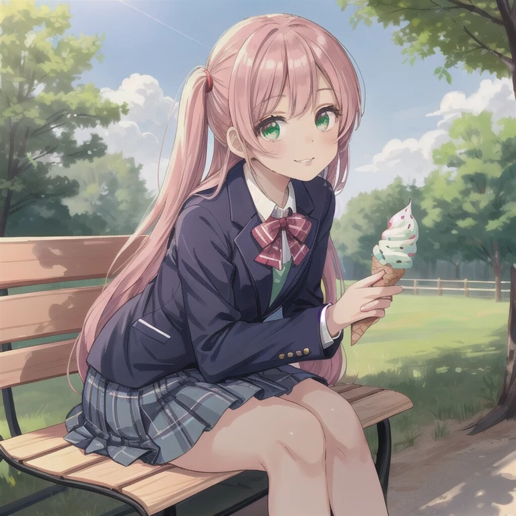 ピンク髪ツインテでブレザーの少女