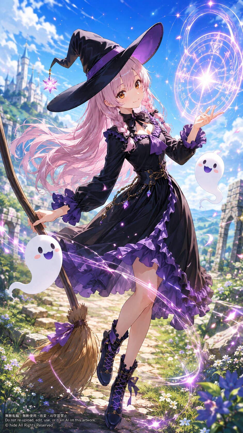 🪄👻 セラフィーナさんとおばけちゃん、青空の魔法 | の人気AIイラスト・グラビア