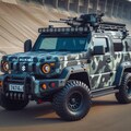 迷彩柄のスズキジムニー装甲車 4枚目
