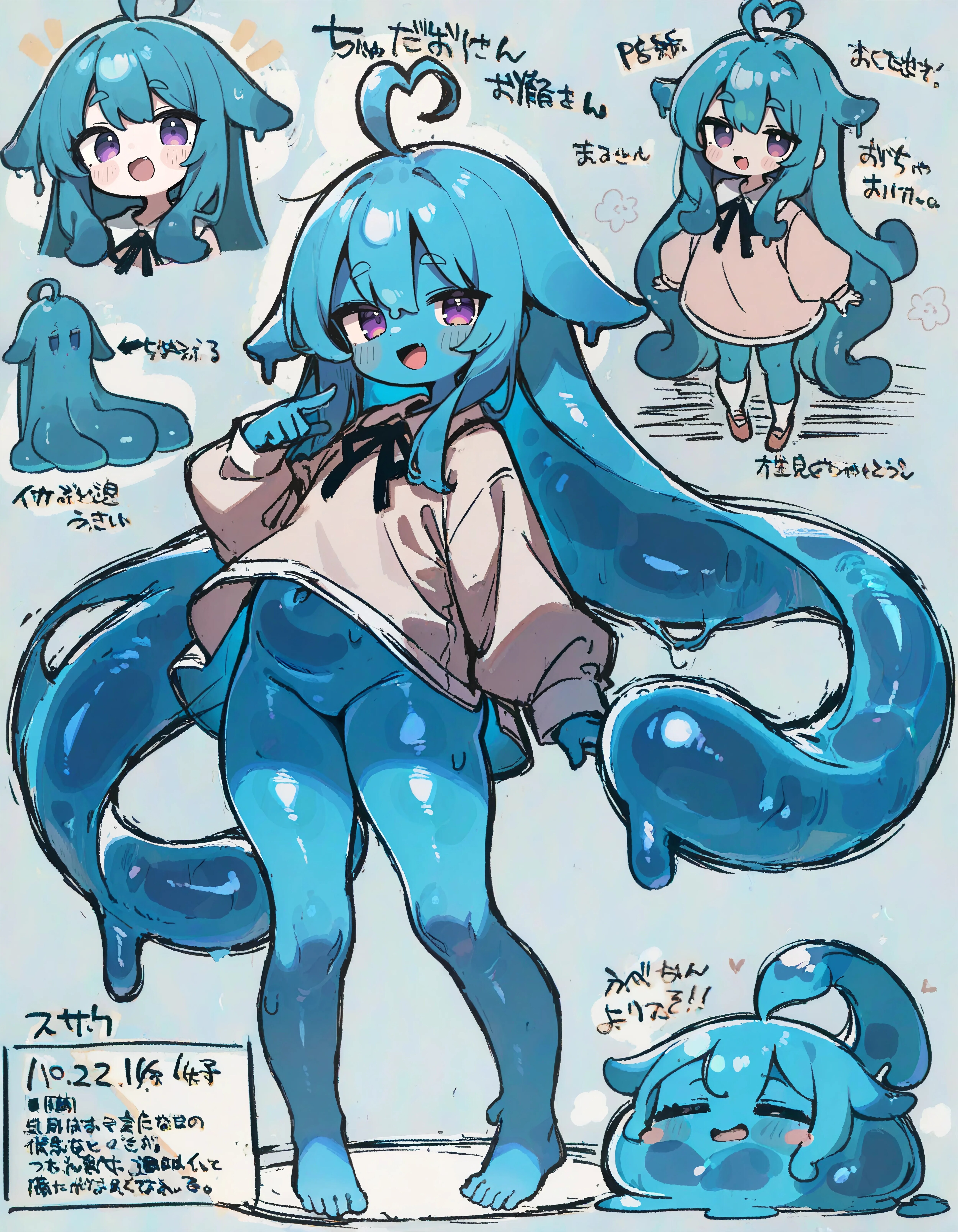 Long, Flowing Slime Hair