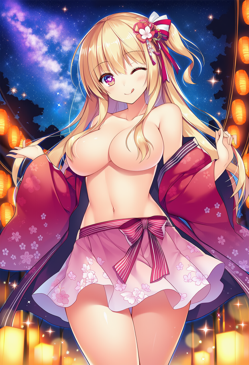 トップレスの美少女