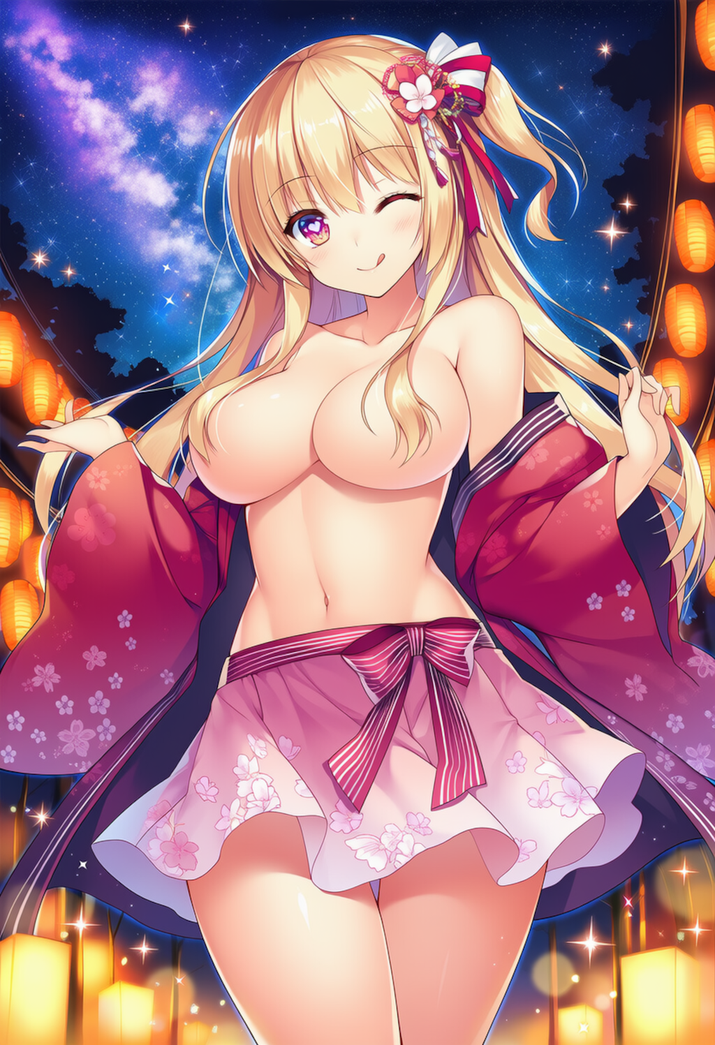 トップレスの美少女