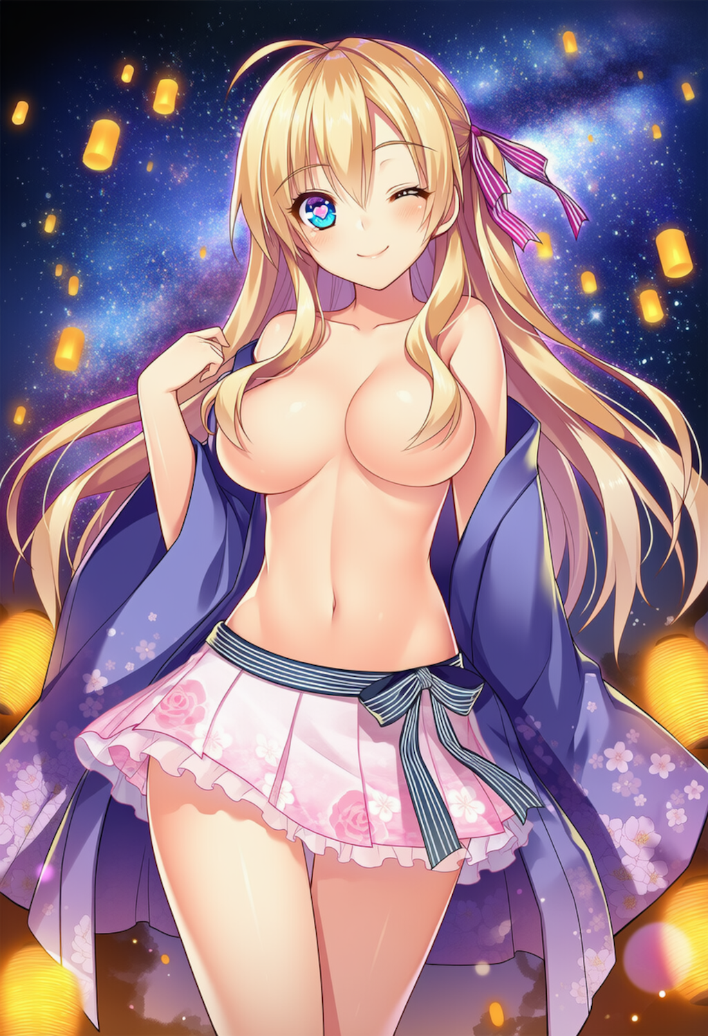 トップレスの美少女