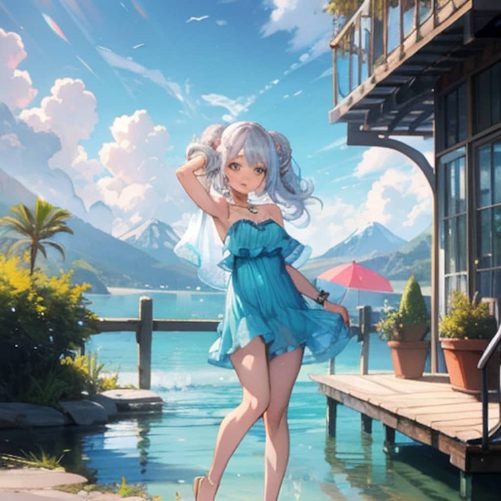 星雫をまとう水辺の午後