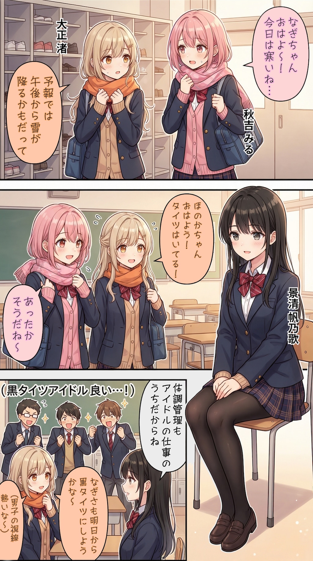 寒い冬の朝のアイドル