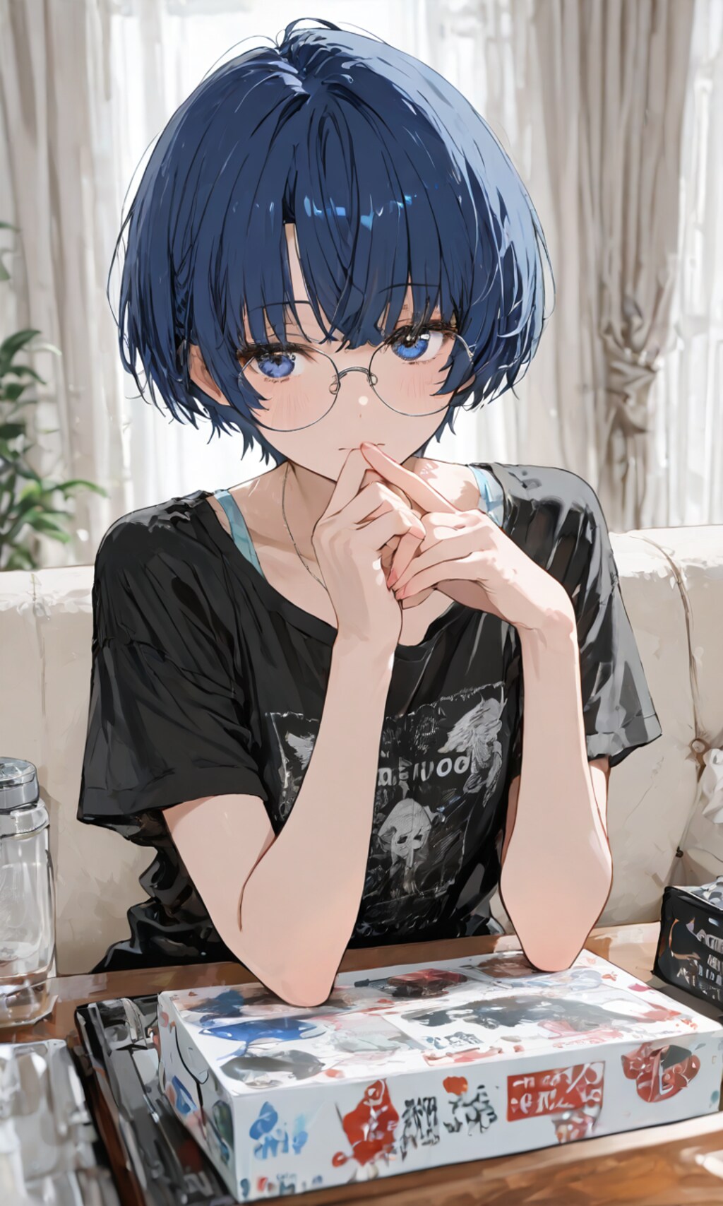 模型と一緒に柑菜ちゃん