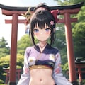 へそ出しで初詣 2枚目