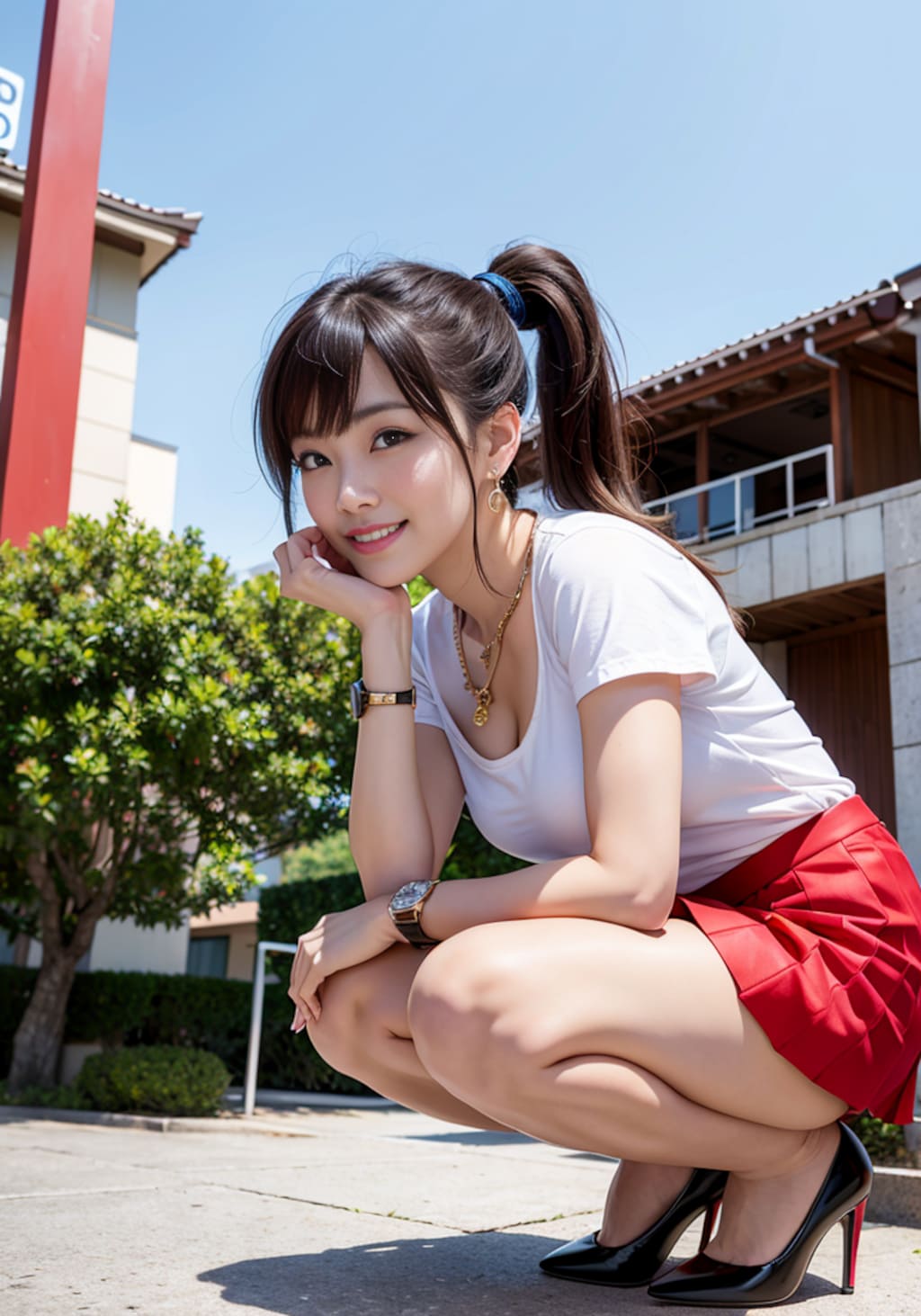 しゃがみお姉さん