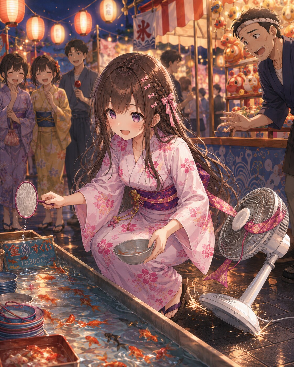 金魚より先に視線をすくう。