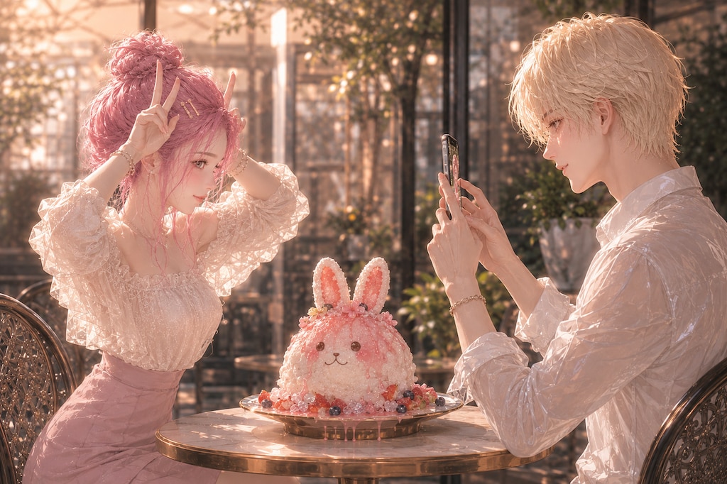 落果ちゃんは、映えの妥協を怠らない。
