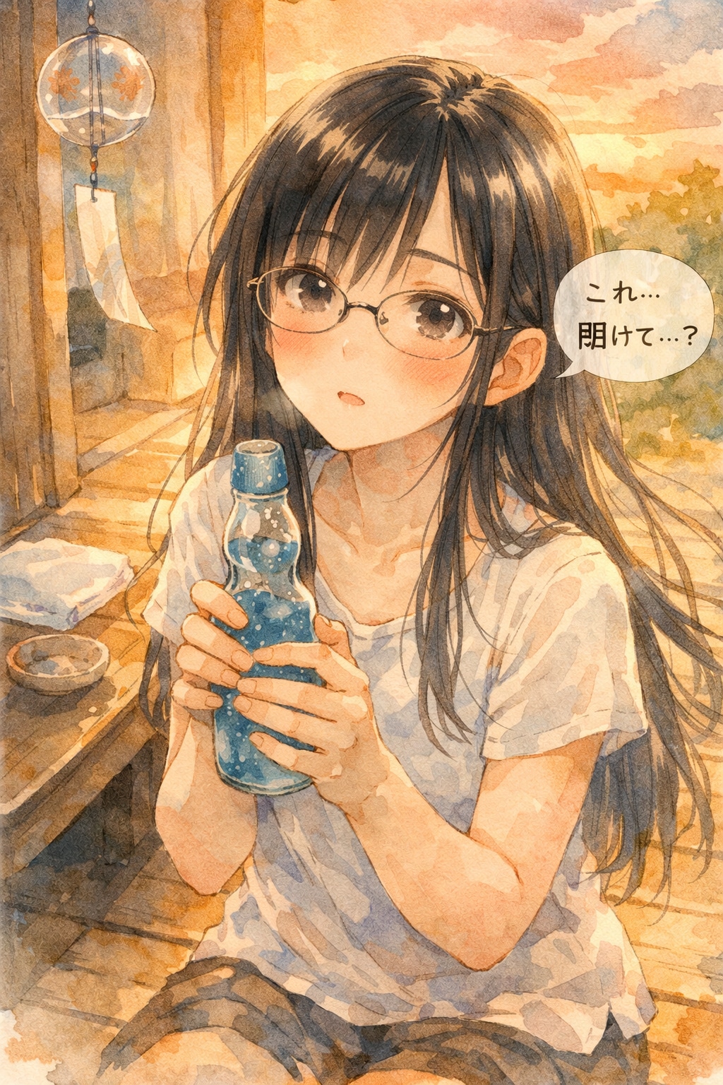黒髪メガネ　これ開けて