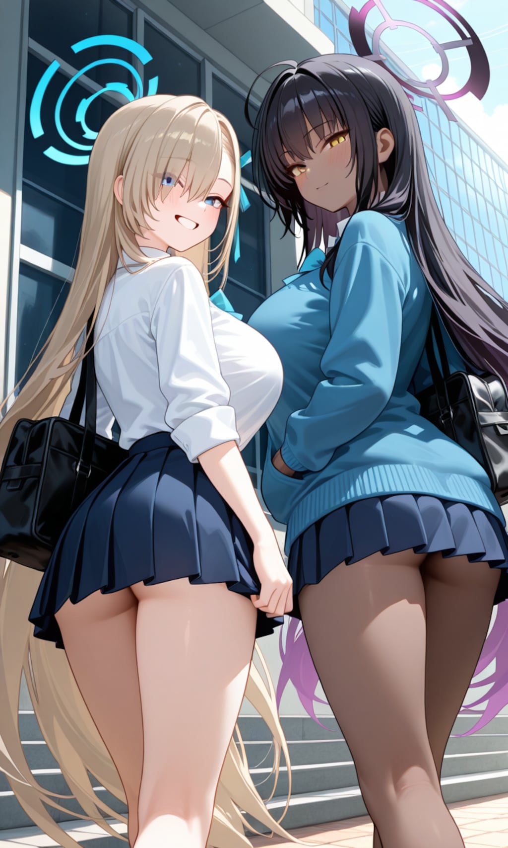 アスナとカリン　制服1