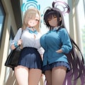アスナとカリン　制服1 2枚目