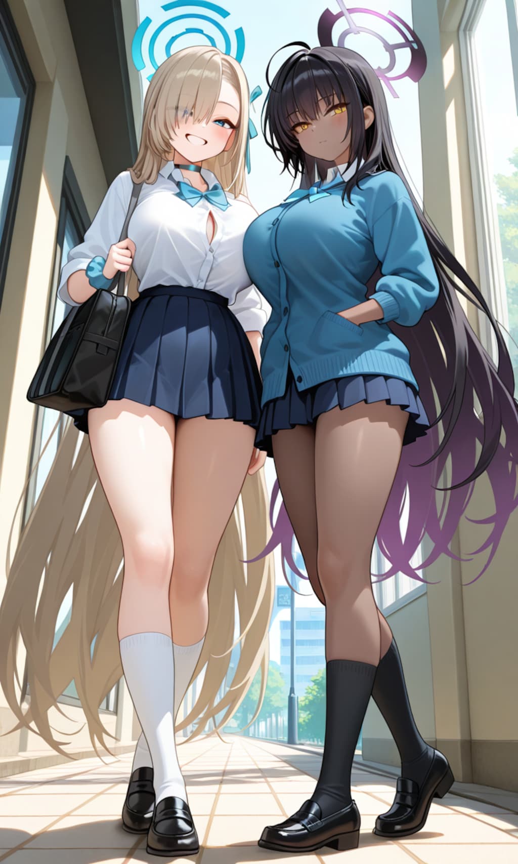 アスナとカリン　制服1