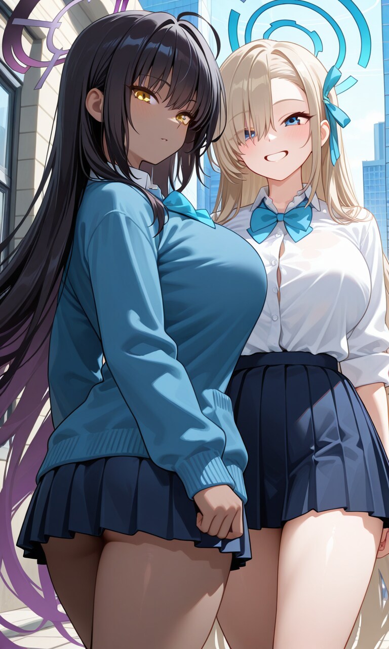 アスナとカリン　制服1