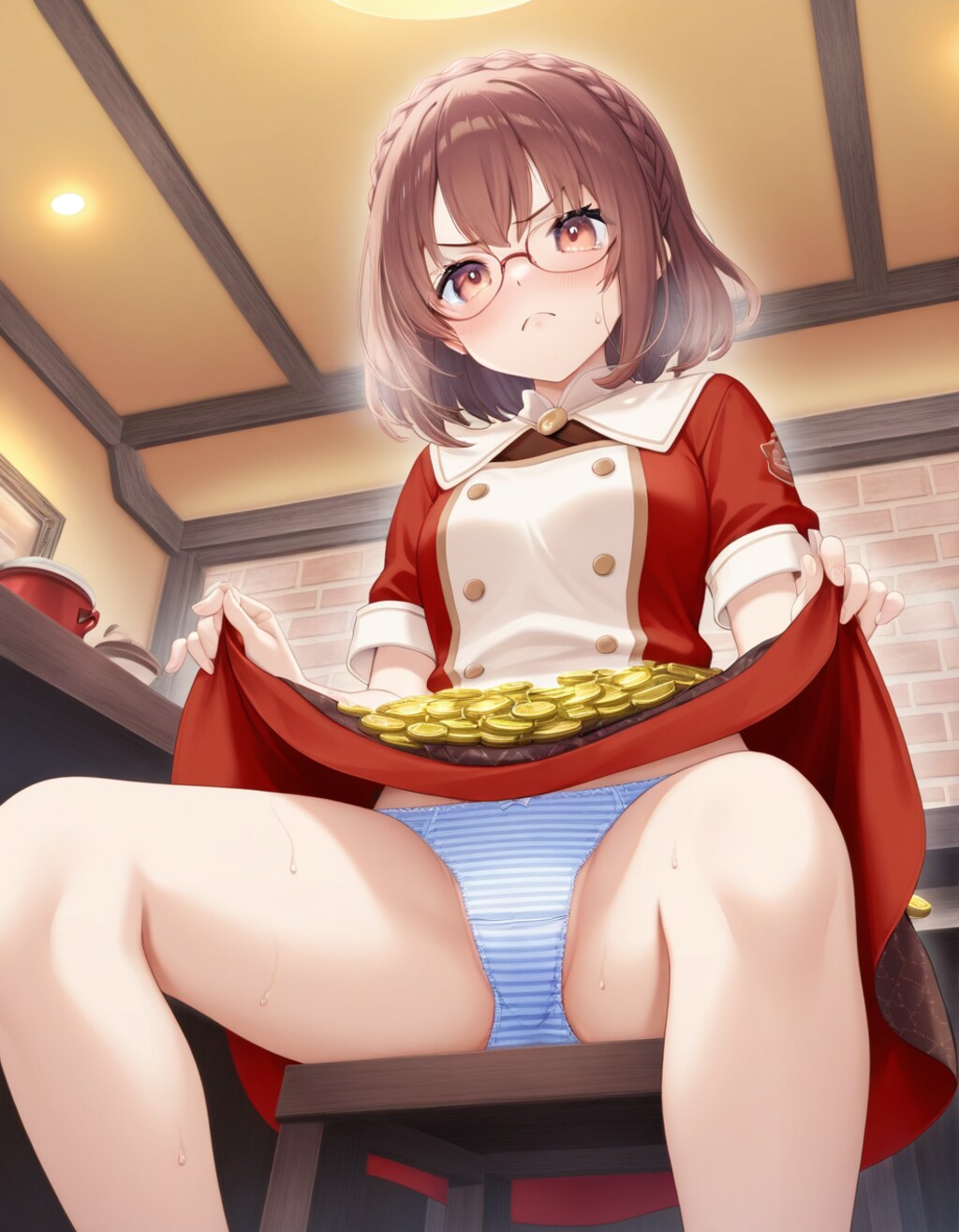 嫌な顔でパンツ見せてくる女の子～カフェ店員編～