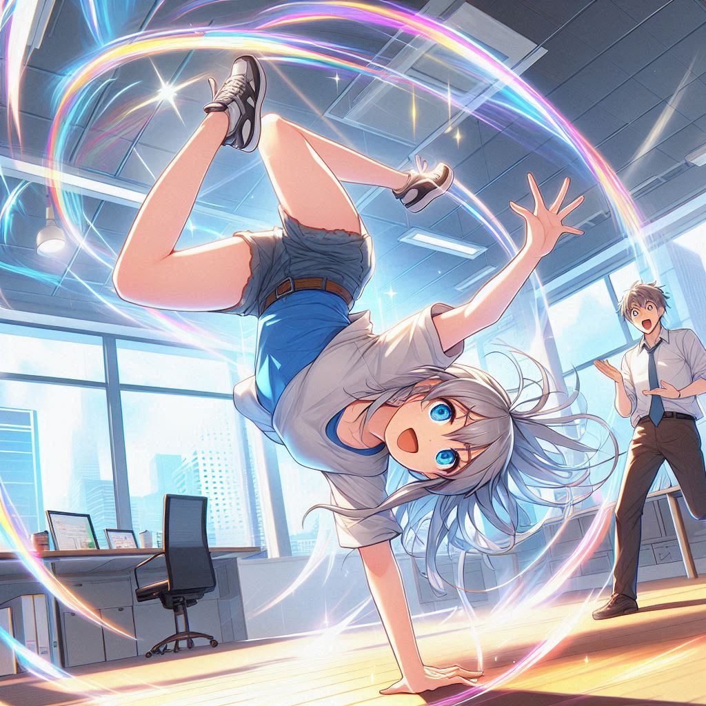 アクロバティック出社 | の人気AIイラスト・グラビア