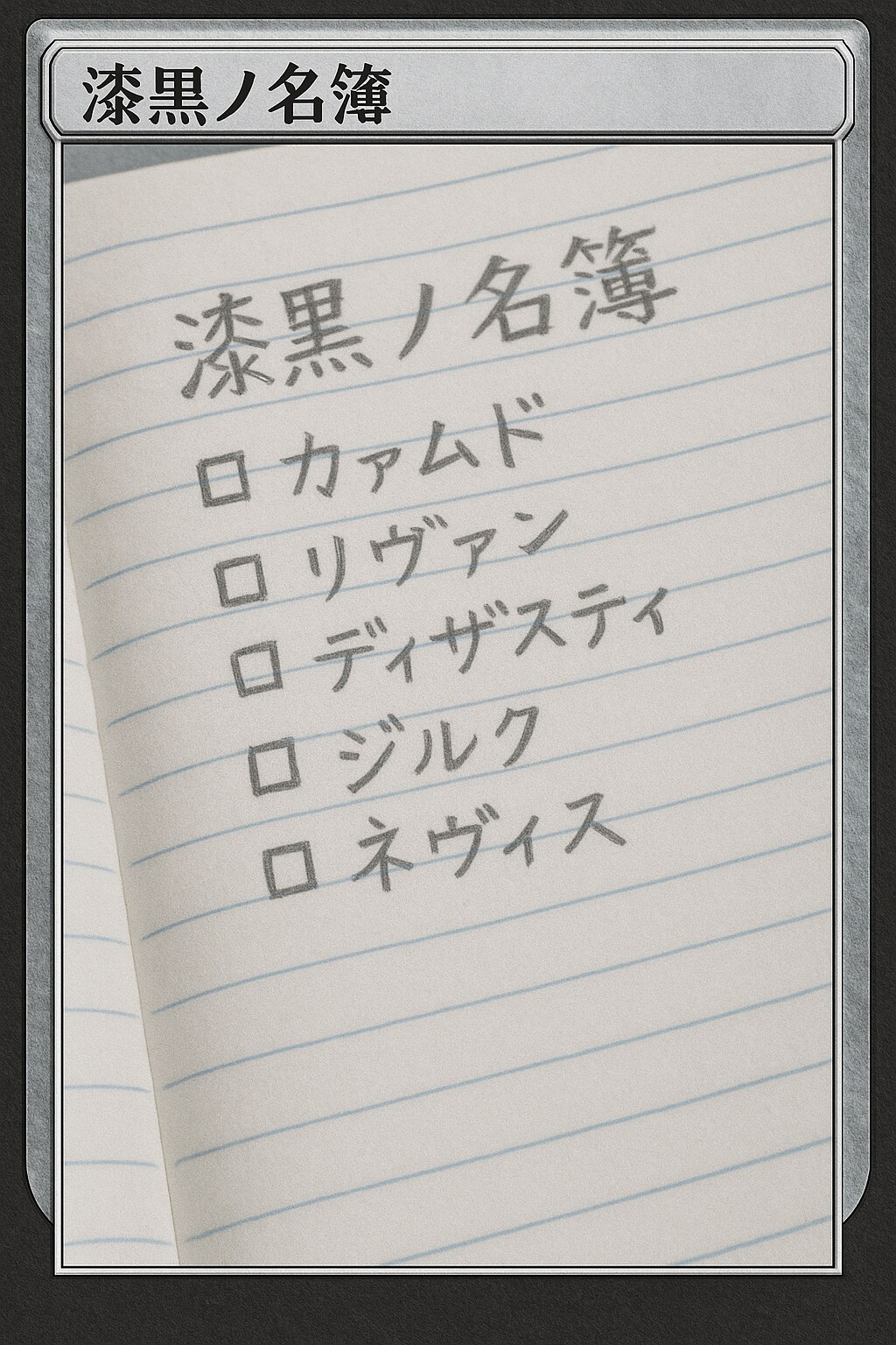 黒歴史カード。