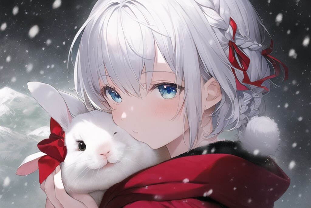 うさぎと銀髪少女