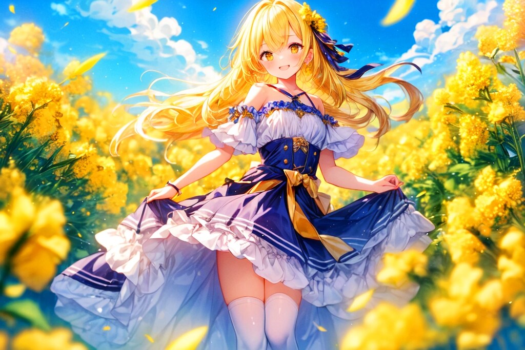 金髪なうちの子と、菜の花＊(4枚)