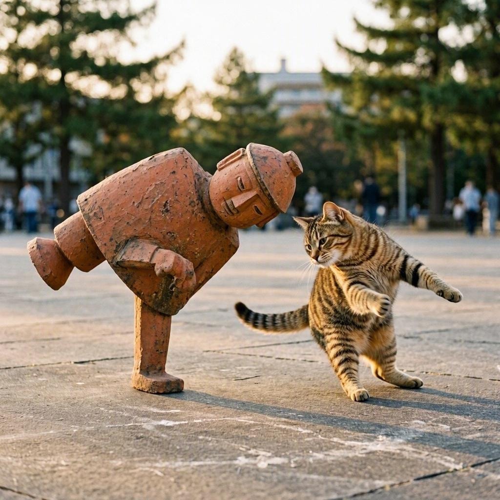 埴輪と猫