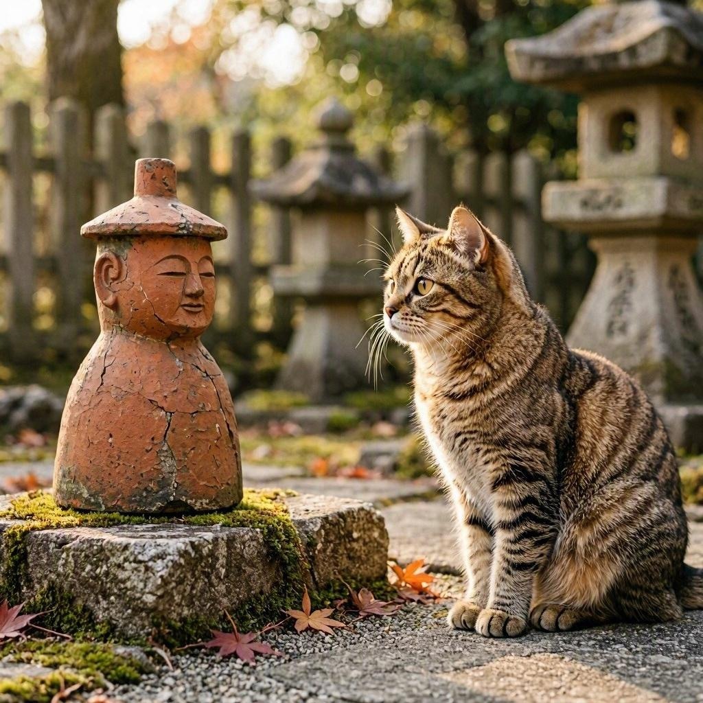 埴輪と猫