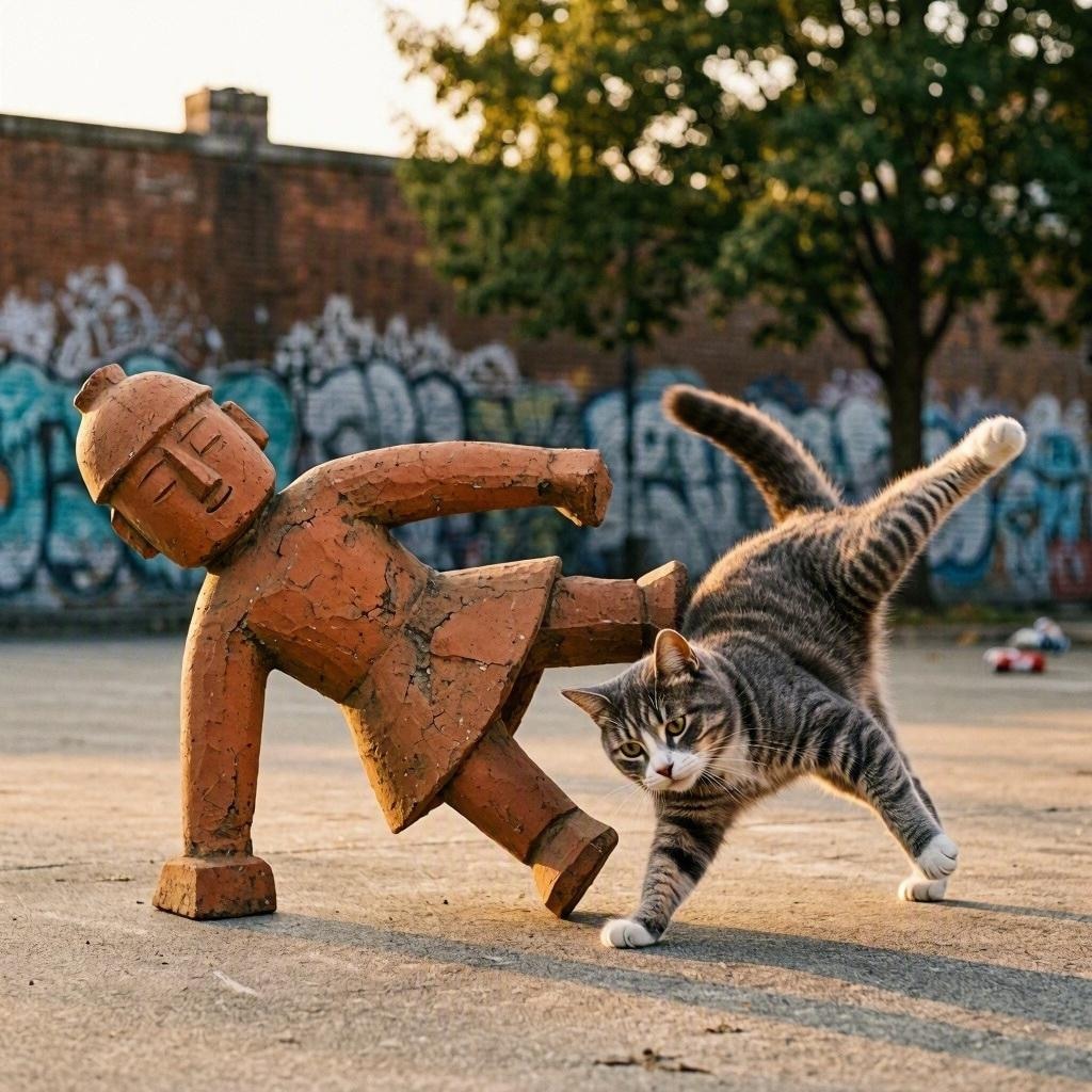 埴輪と猫