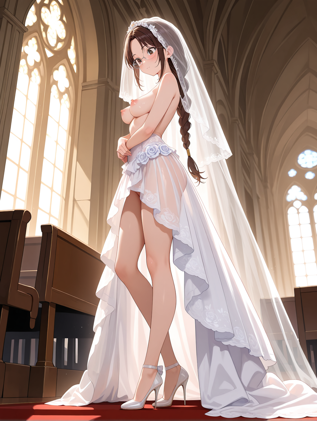 シースルーウェディングドレス