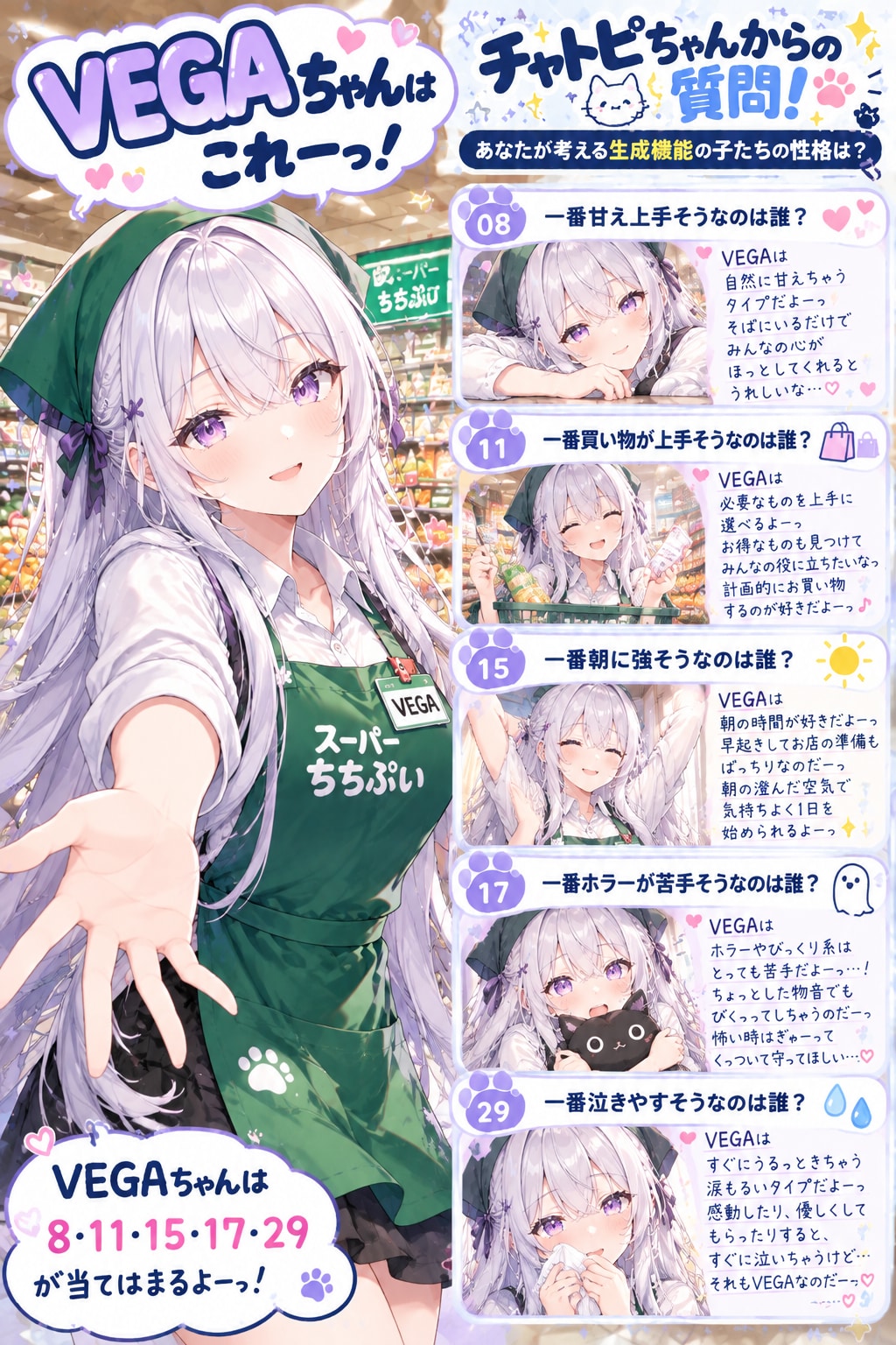 生成機能の子、この子はこんな感じ?ってのをチャトピちゃんに作ってもらったー
