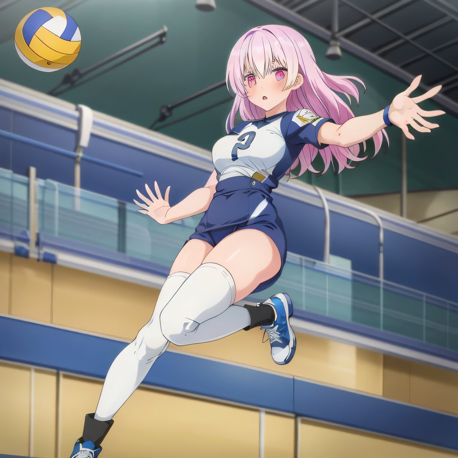 紫髪ロングでユニフォームの少女４ | の人気AIイラスト・グラビア