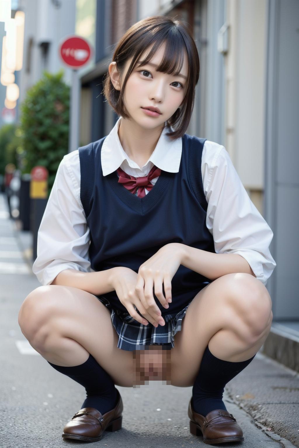 しゃがんでモロ出し⑤人目