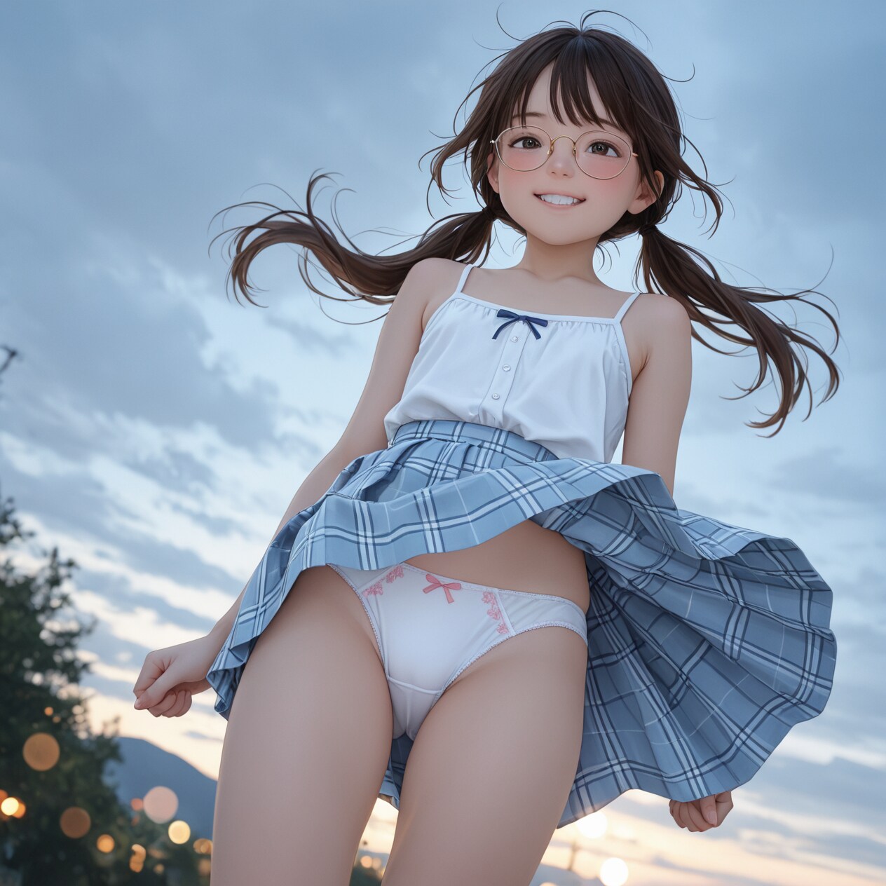 風の悪戯（メガネ子編）