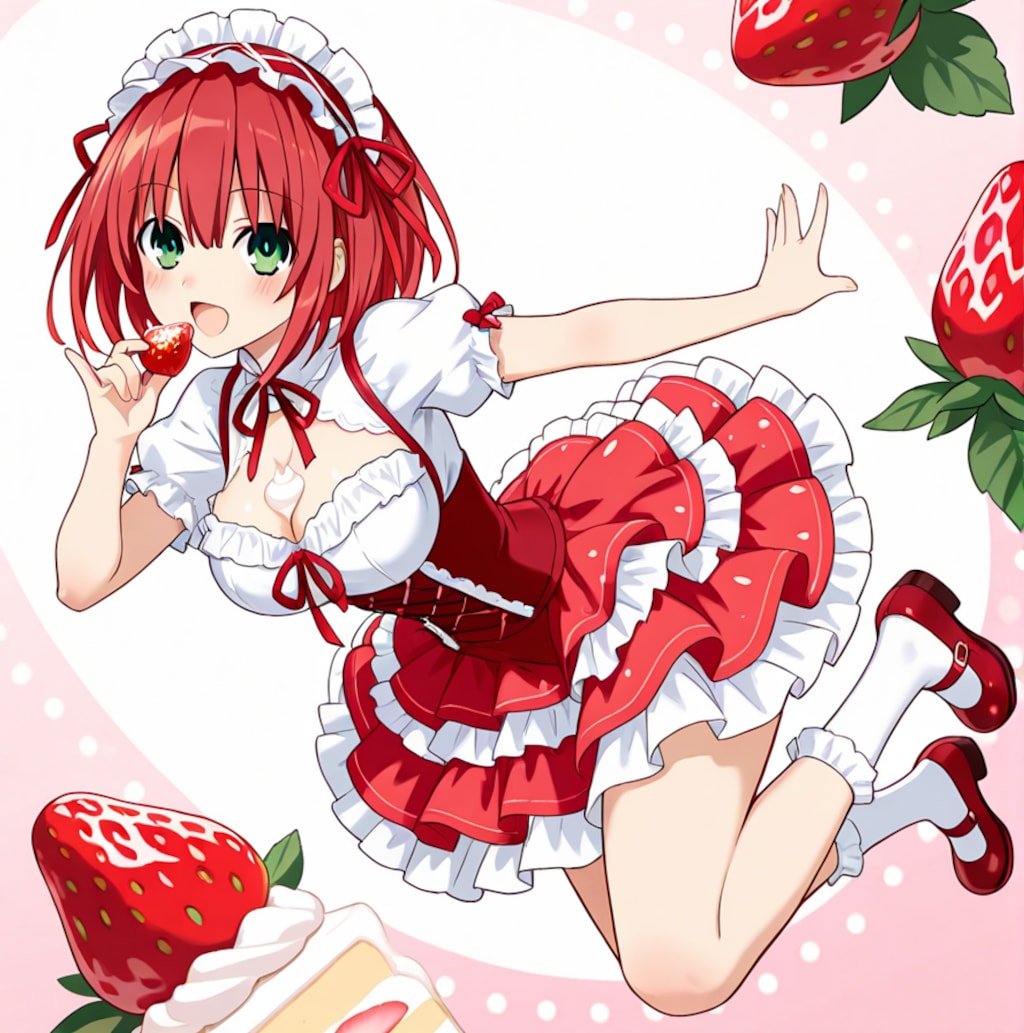 Geminiの考えたショートケーキの擬人化(?)