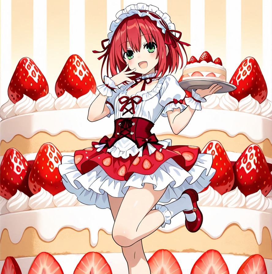 Geminiの考えたショートケーキの擬人化(?) | の人気AIイラスト・グラビア