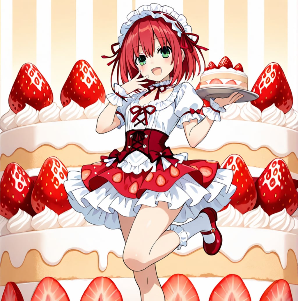 Geminiの考えたショートケーキの擬人化(?)