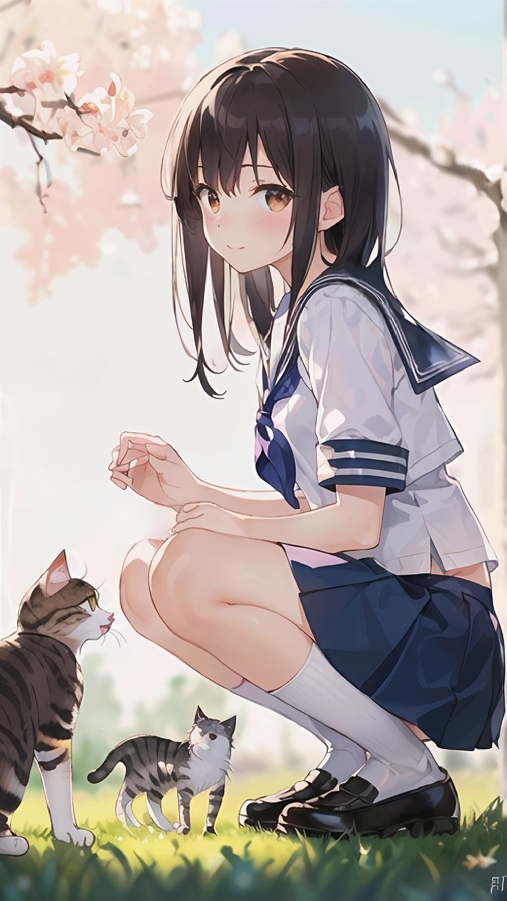 女子高生と野良猫