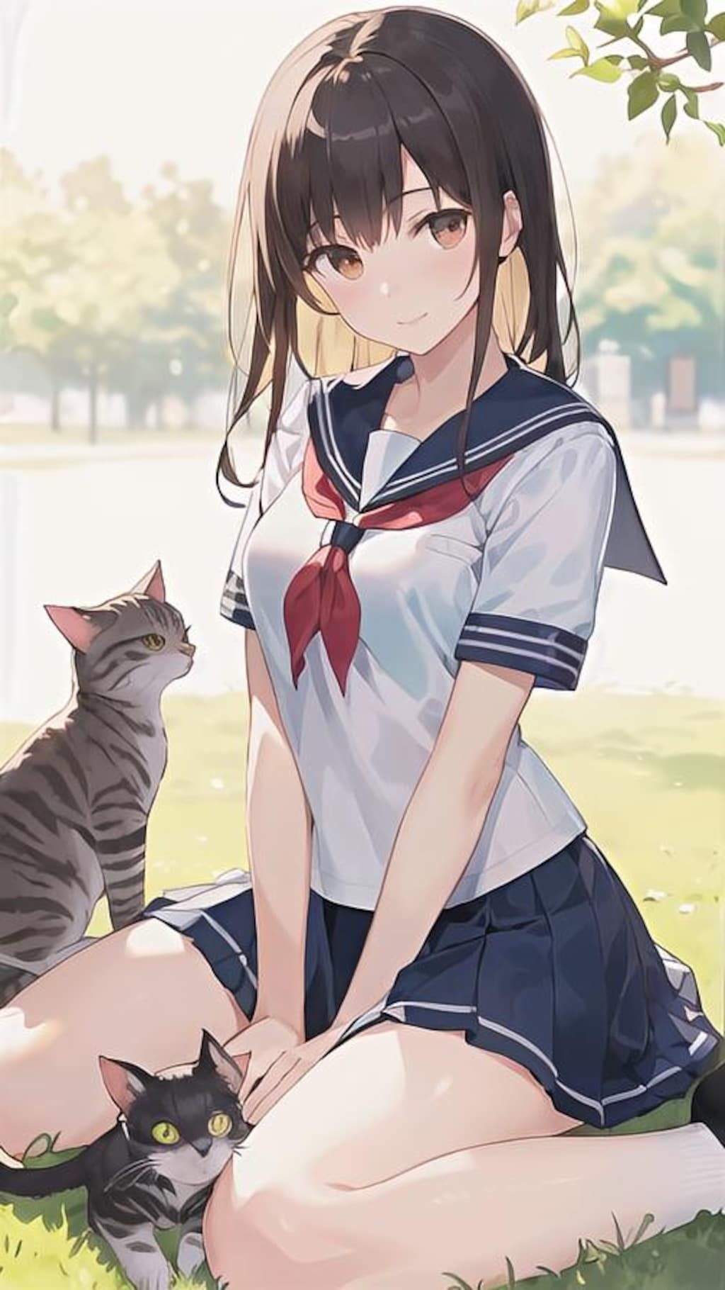 女子高生と野良猫