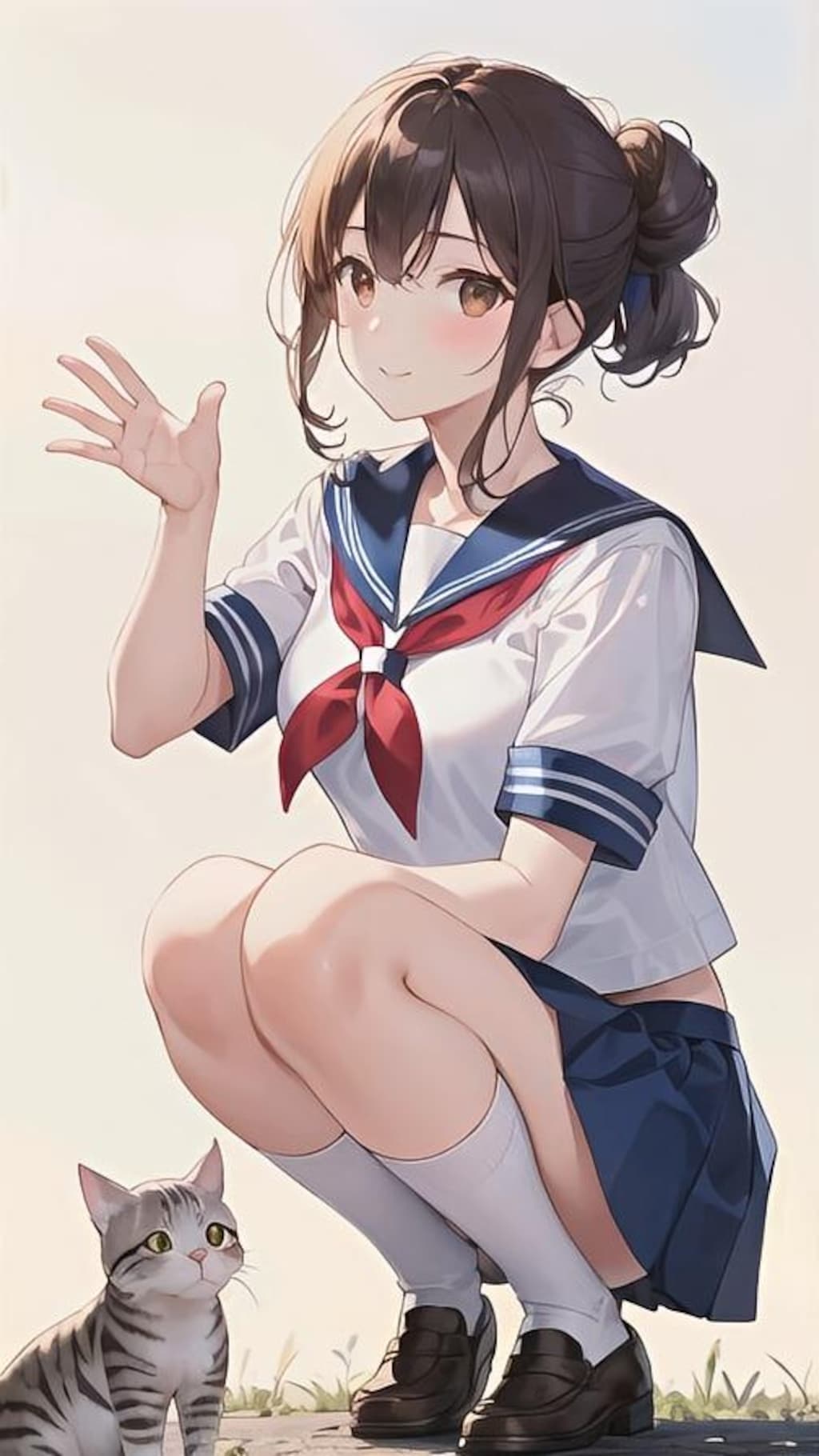 女子高生と野良猫