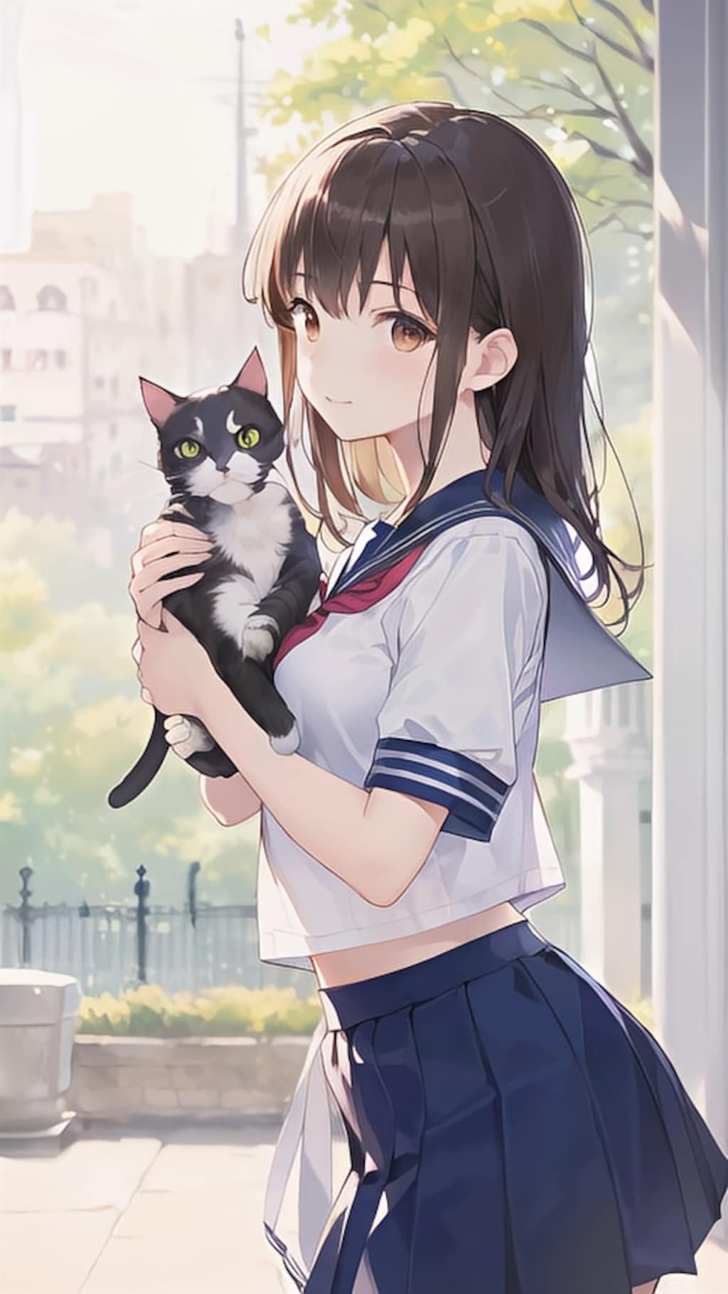 女子高生と野良猫