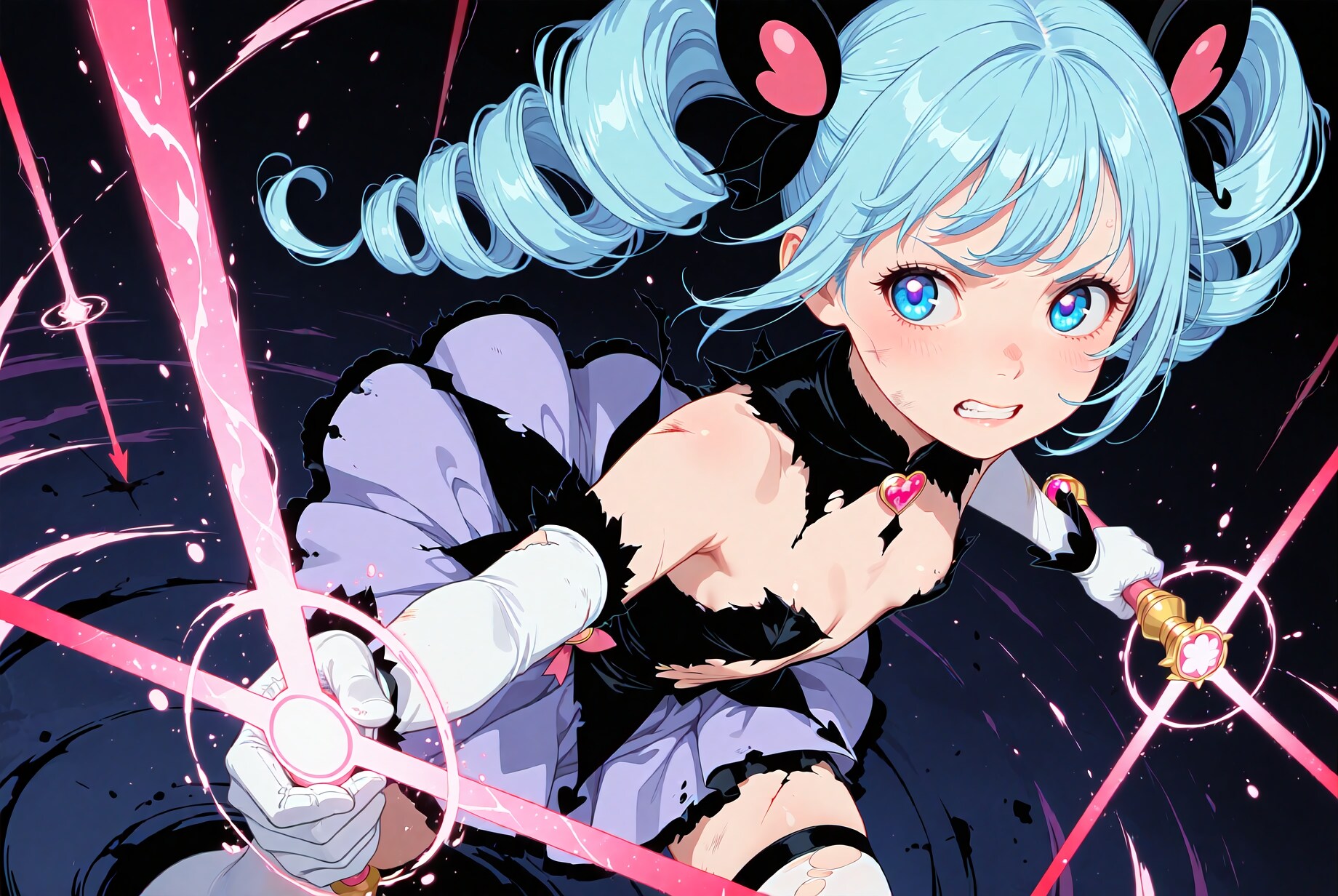 苦戦する魔法少女