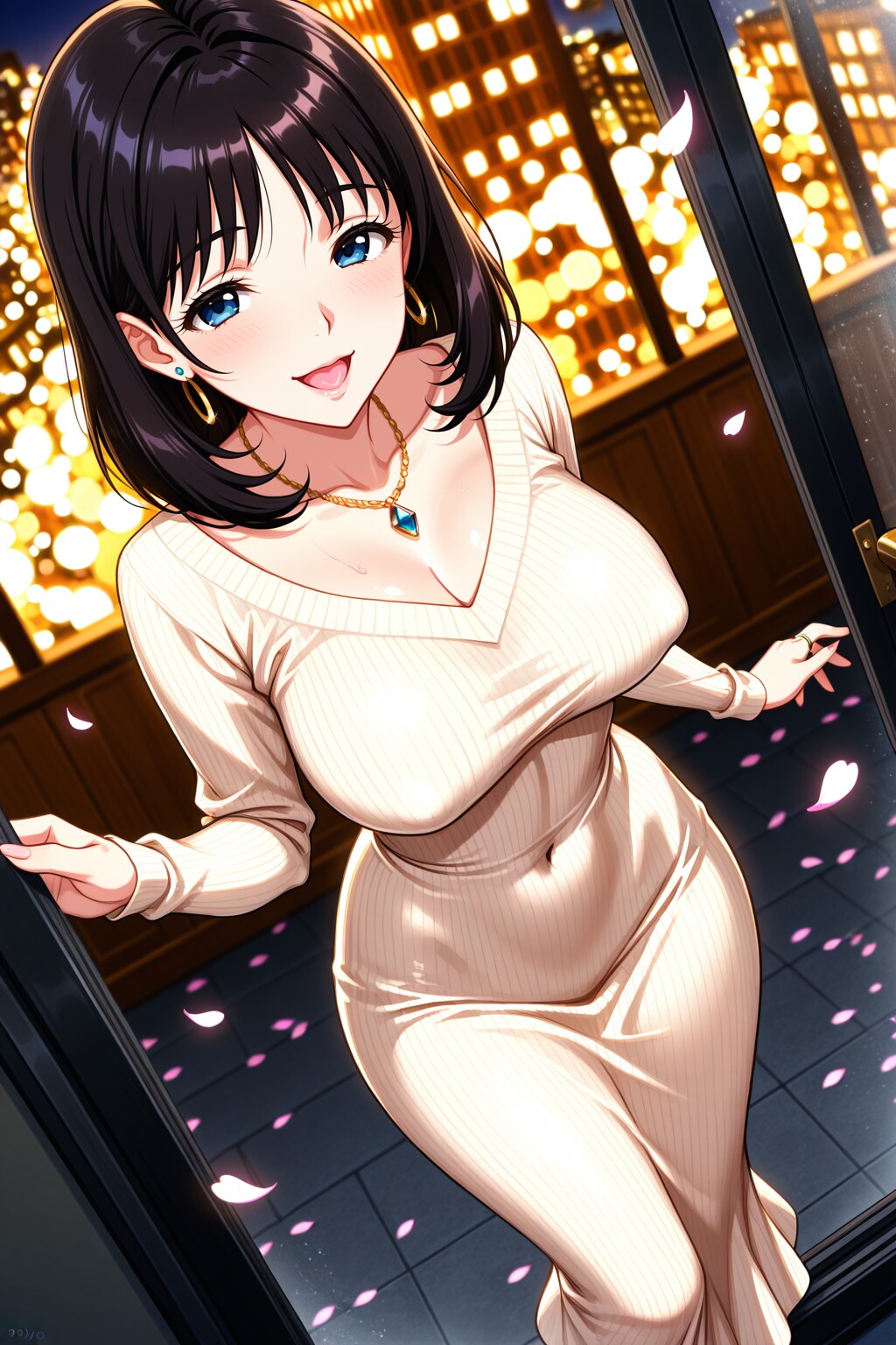 春のロングスカート