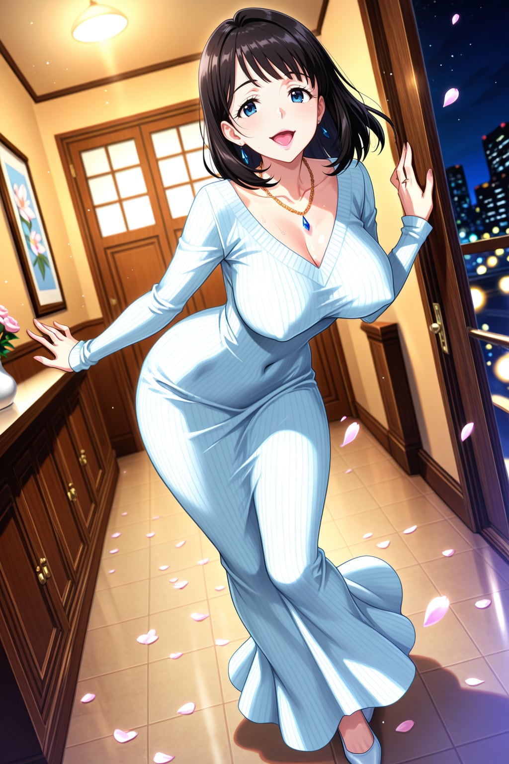 春のロングスカート