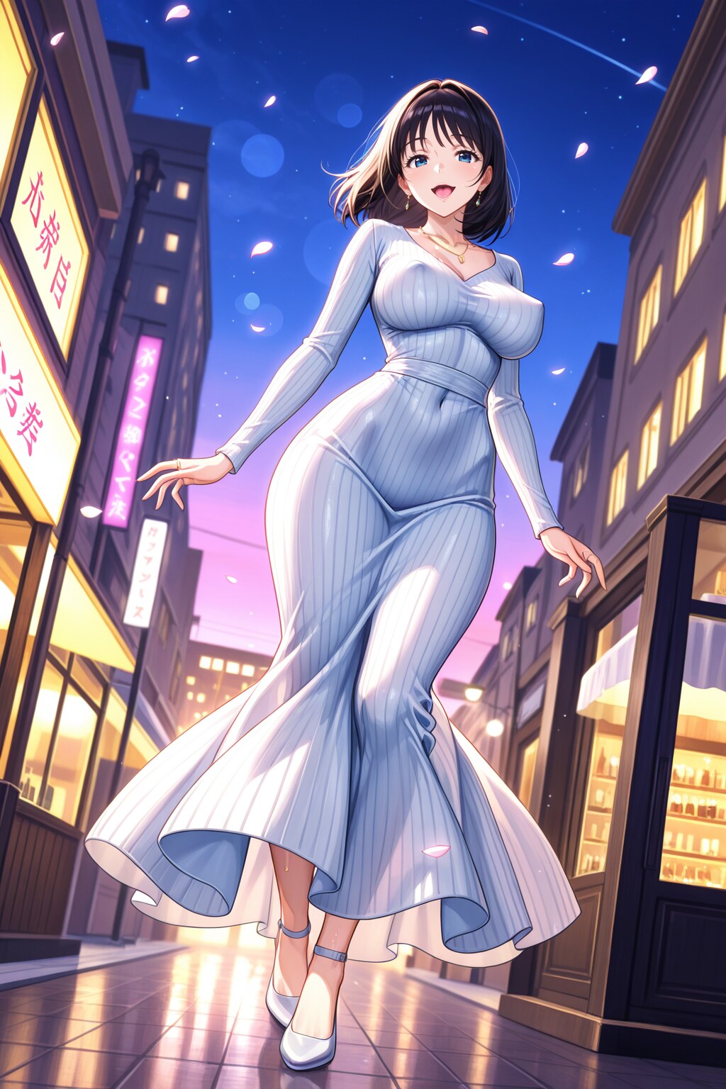 春のロングスカート