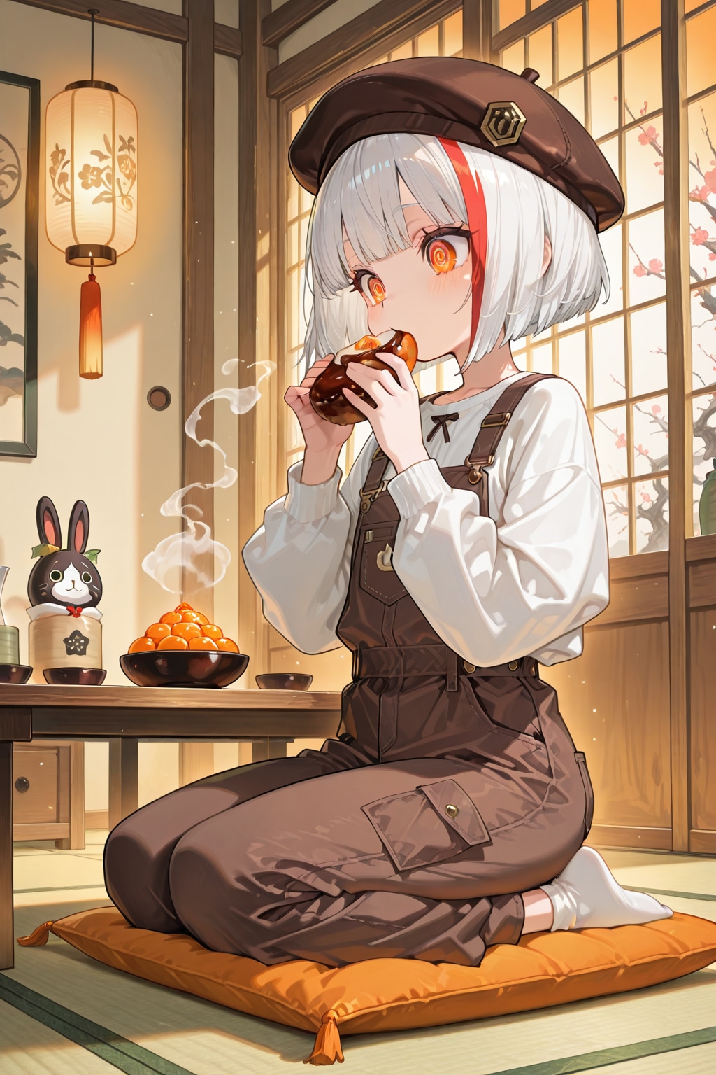 お菓子を頬張る白遊ちむちゃん