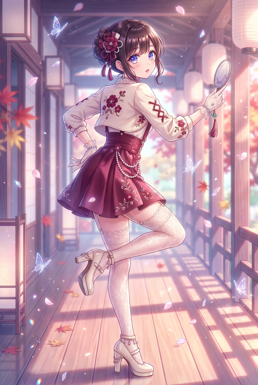 紅綺羅の舞影