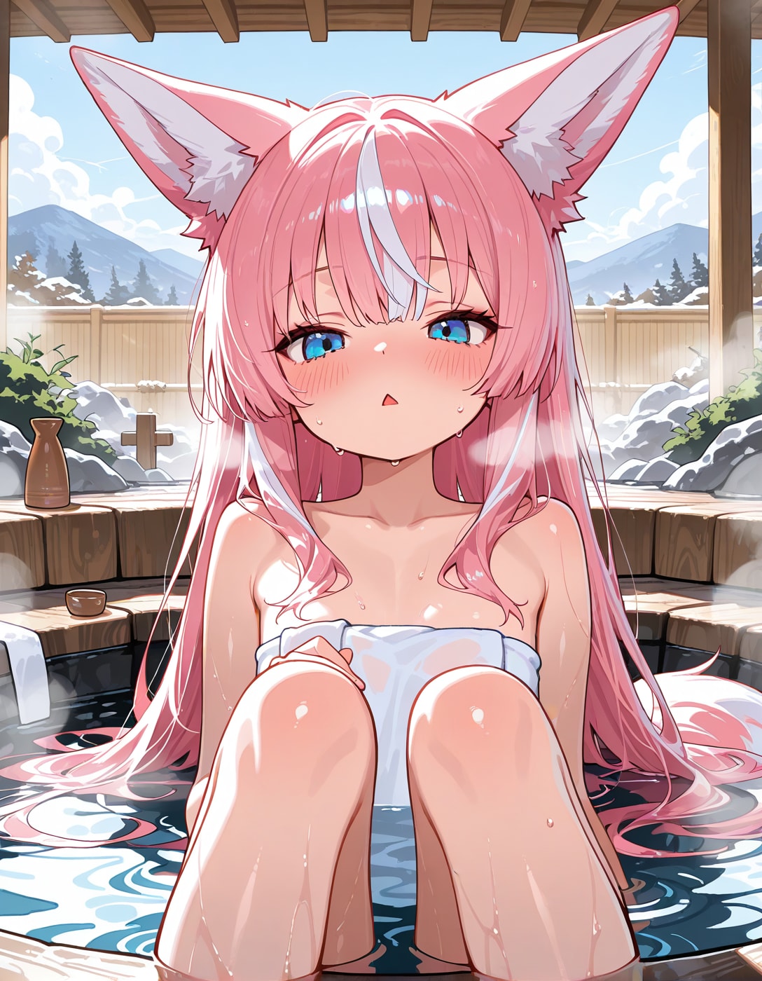 桜火様と豊穂乃果様で露天風呂♨🎶